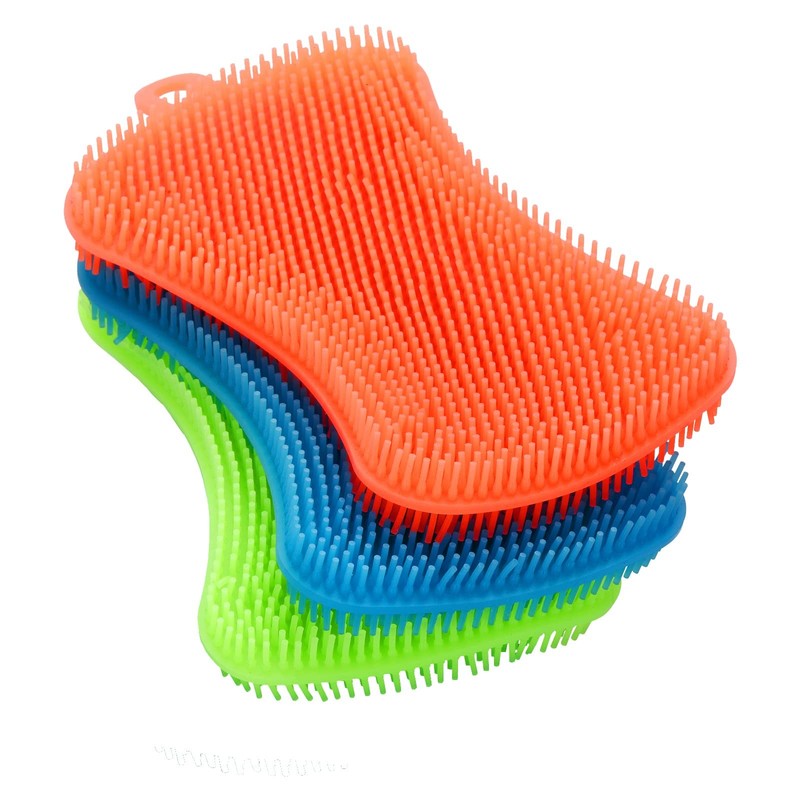 3Pcs Ostwony Silicone Dish Sponges Super Food-Grade Silicone Sponges