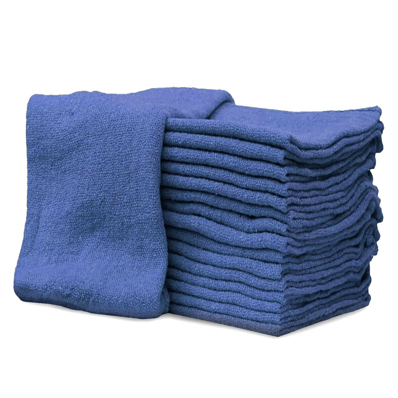 600 BULK INDUSTRIAL SHOP RAGS / CLEANING TOWELS BLUE WITH 60 FREE SHOP TOWELS