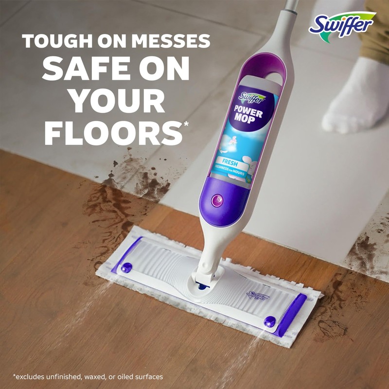 Swiffer PowerMop Multi-Surface Mopping Pad Refills for 11 Count, White/Purple gallery