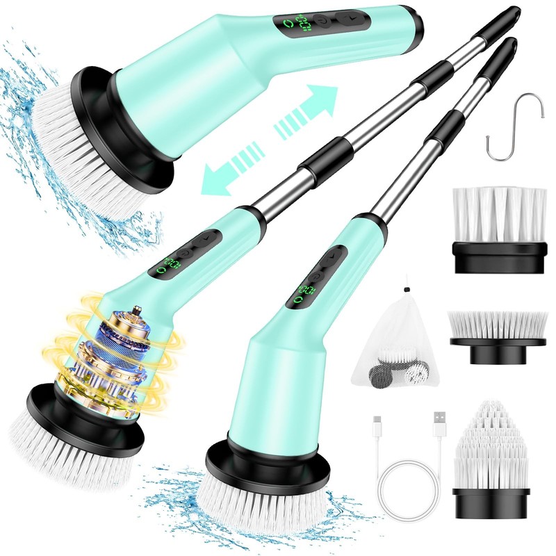 Spin Scrubber for Cleaning Bathroom, Shower Scrubber Cordless Cleaning Brush …