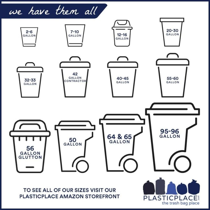 Plasticplace 14 Gallon Clear Recycling Trash Bags 1.2 Mil Garbage Can Liners gallery