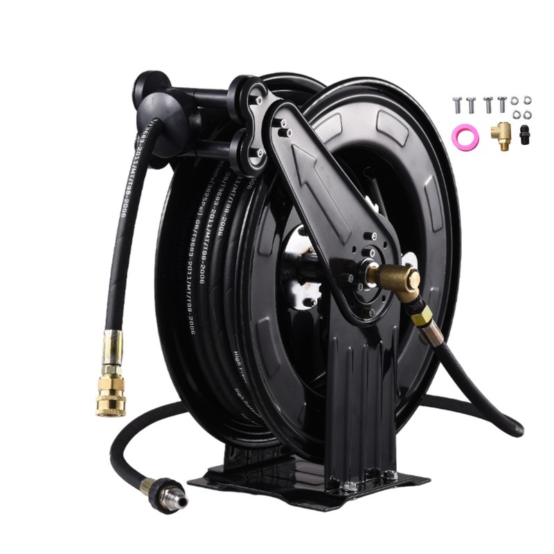 Heavy Duty High pressure Power Washer Jet Wash Hose Reel (3/8″ HoseX15M,4000PSL)