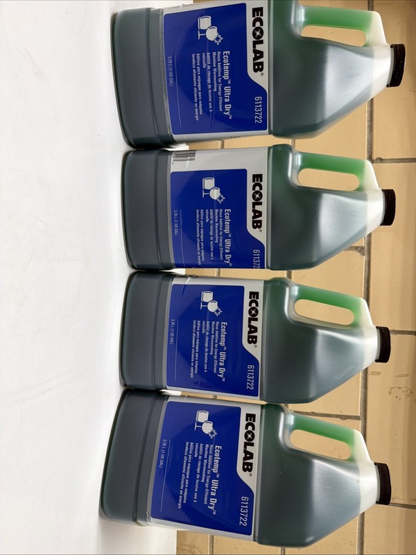 NEW ECOLAB Ecotemp Ultra Dry Rinse Additive (4pack) 1 Gal Each
