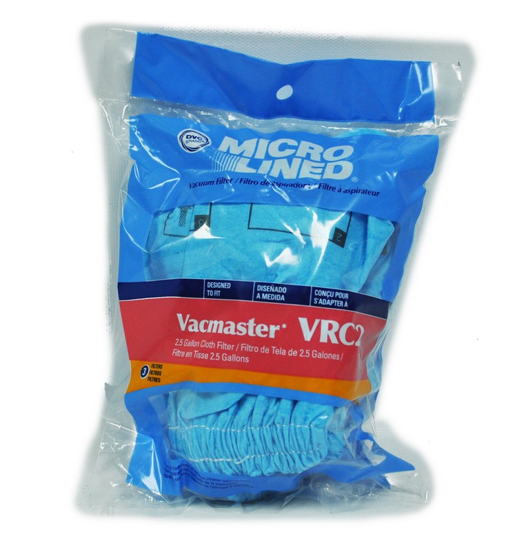 DVC Micro Lined Vacmaster VRC2 2.5 Gallon Cloth Filter 3 Pack