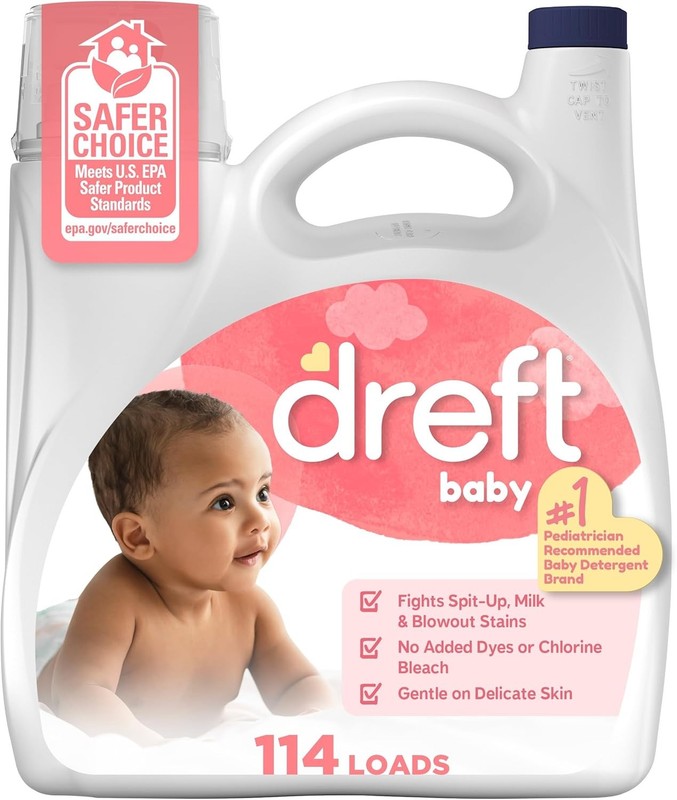 Dreft Baby Liquid Laundry Detergent, Gentle on Sensitive Skin Laundry Soap, 150