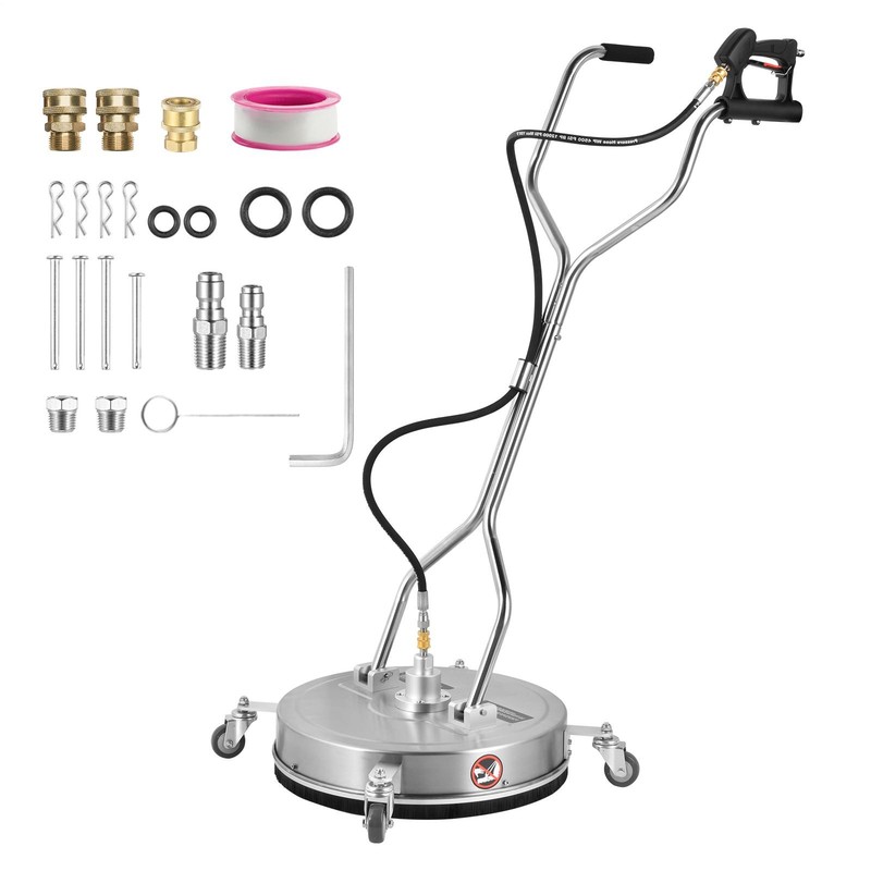 24" Pressure Washer Surface Cleaner With Dual Handle 4000 PSI 3/8" Quick Connect