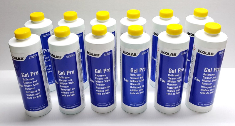 Ecolab Gel Pro **CASE of 12 BOTTLES** Bathroom Cleaner Mildew Stain Remover 16oz