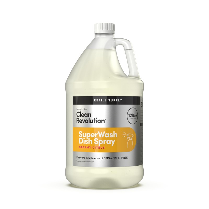 SuperWash Dish Soap Spray 128oz Refill Supply Container, Ready to Use Formula...