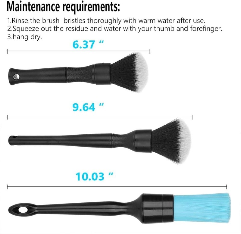 3 Pack Ultra-Soft Detailing Brush Set, Comfortable Grip and Scratch-Free Cleanin gallery