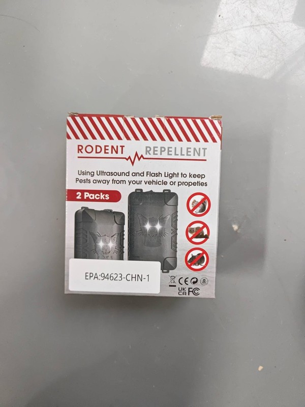 2 Pcs Under Hood Rodent Repeller with Strobe Light 2 Count (Pack of 1), Black gallery