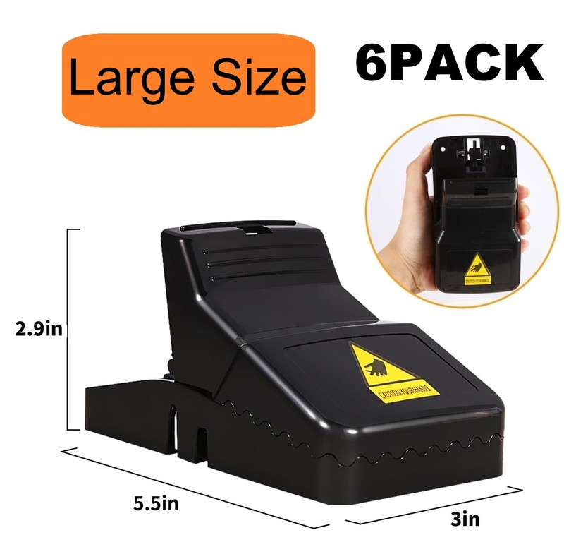 6 Pack Large Mouse Traps Killer Reusable Snap Trap for Rat Mice Gophers Chipmunk