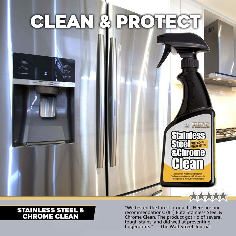 FLITZ Stainless Steel & Chrome Cleaner TWO PACK 16oz Spray Bottle (See Video) gallery