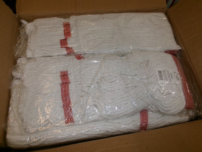 6 PUR VALUE V04450 TAIL BAND WET MOP HEAD #18 WHITE BLENDED 1.25″ HB (884)