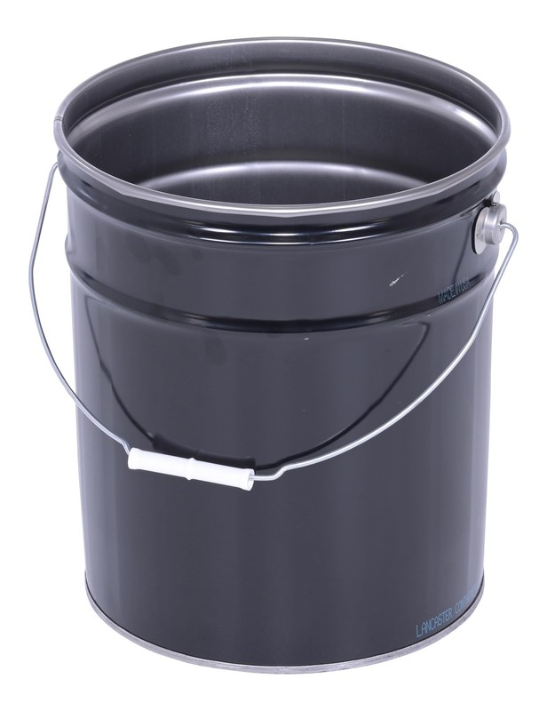Vestil PAIL-STL-RI Steel Open Head Pail with Handle, 5 gallon One Size, Black