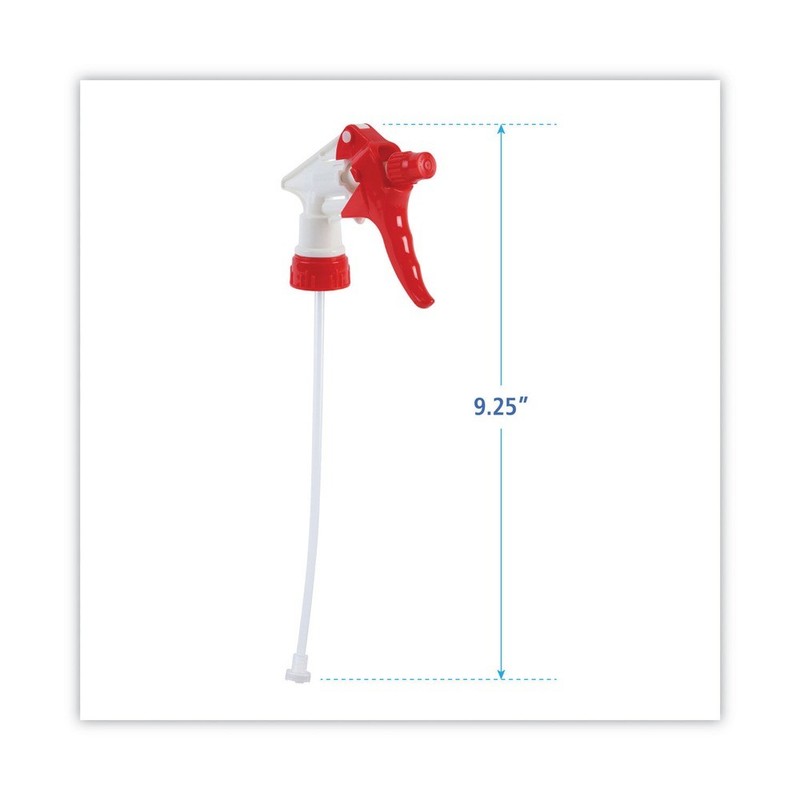 Boardwalk 9229 9.25" Trigger Sprayer 250 for 32 oz. Bottles - RD/WHT (24/CT) New gallery
