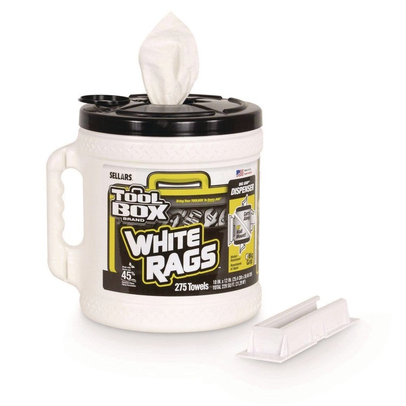 Sellars 20420 1-Ply 10 x 12 Z300 Wipers Big Grip Dispenser – White (2/CT) New