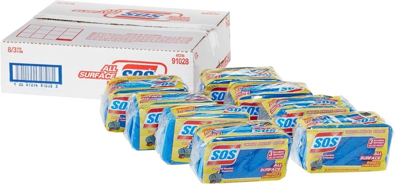 All Surface Scrubber Sponge, 3 Count, Pack of 8
