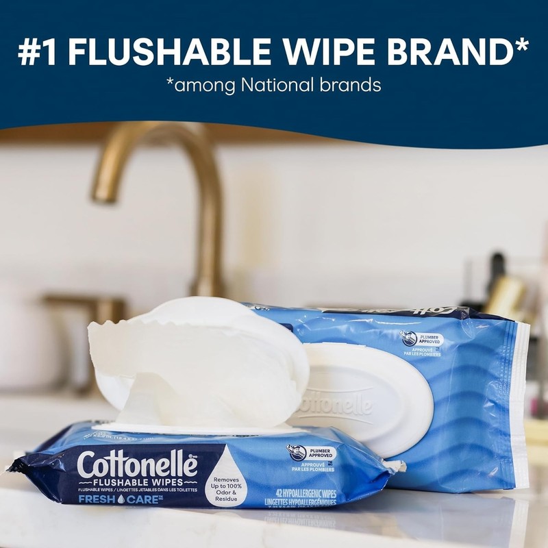 XL Flushable Wet Wipes, Adult Wipes Large, 8 Flip-Top Packs, 45 Wipes Per Pac... gallery