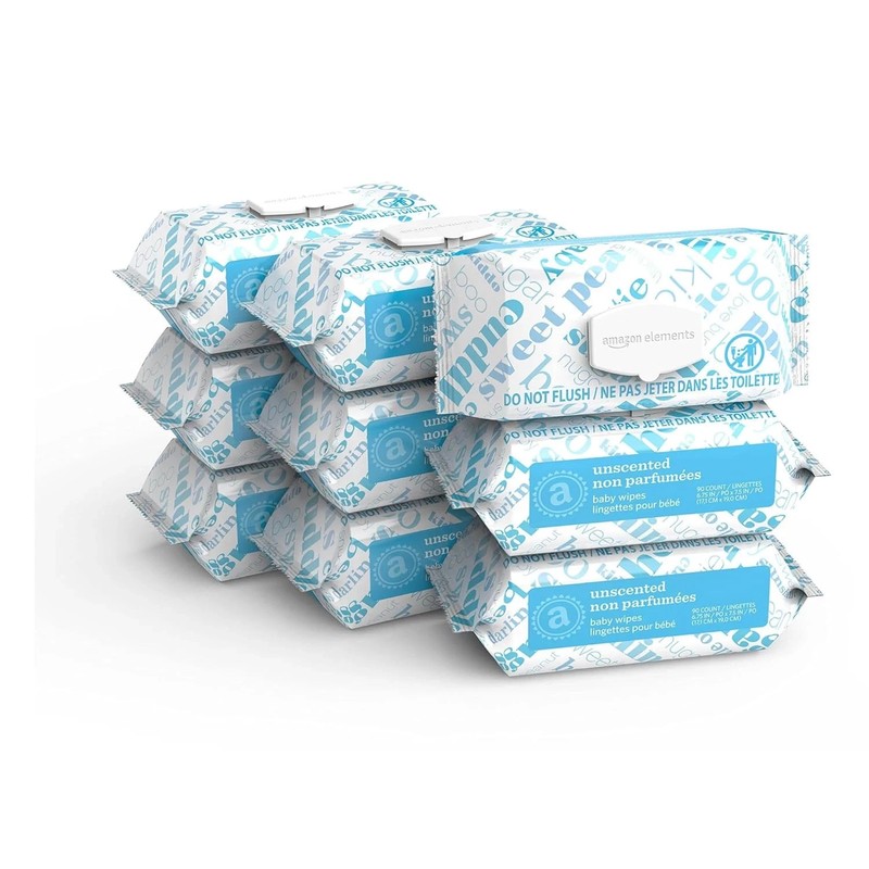 Baby Wipes, Unscented, 810 Count, Flip-Top Packs