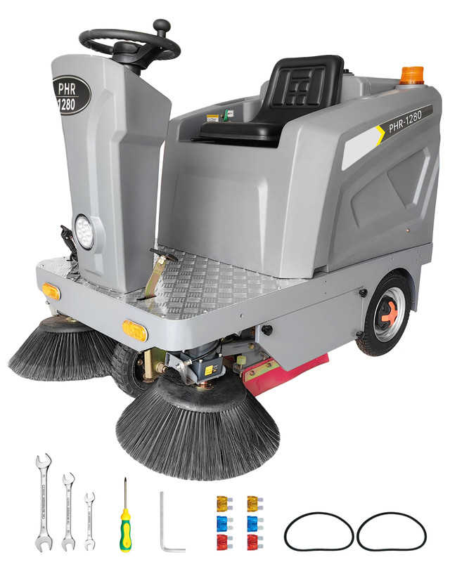 50.4″ Ride-on Floor Sweeper Industrial Machine 26.5 Gallon Dustbin 92600 Sqft/h