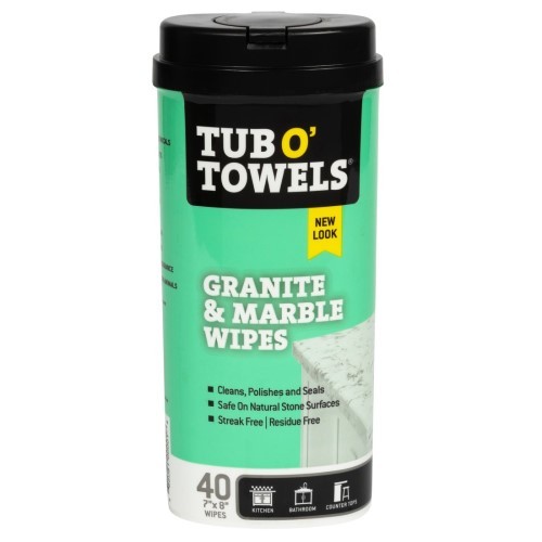 FedPro Tub O' Towels Granite and Marble Wipes, 40 Count