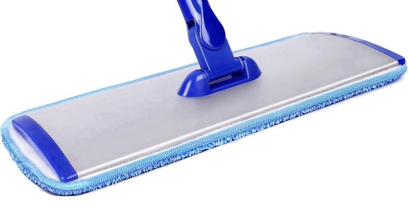 18" Professional Microfiber Mop Floor Cleaning System, Flat with Blue