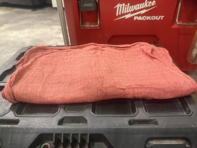 Pack of 50 Red Shop Towels - 12 x 14 Cleaning Rags for Homes Cars Auto Garage gallery