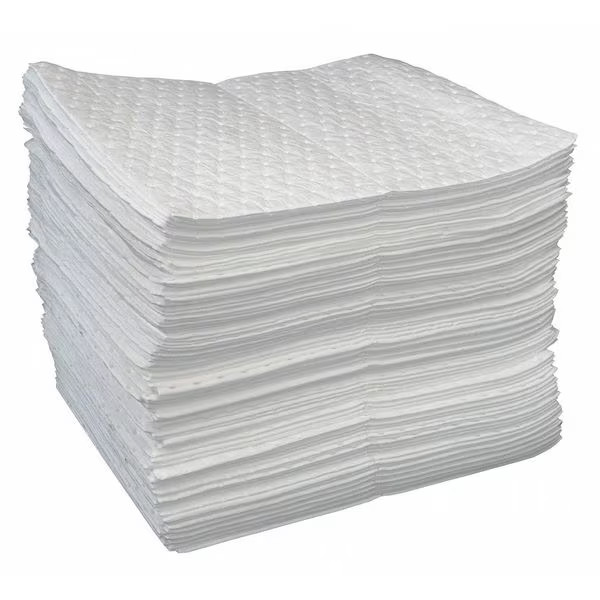 Oil-Dri Sorbent Pad, 19 gal, 15 in x 19 in, Oil, White, 100 PK L90811 Oil-Dri