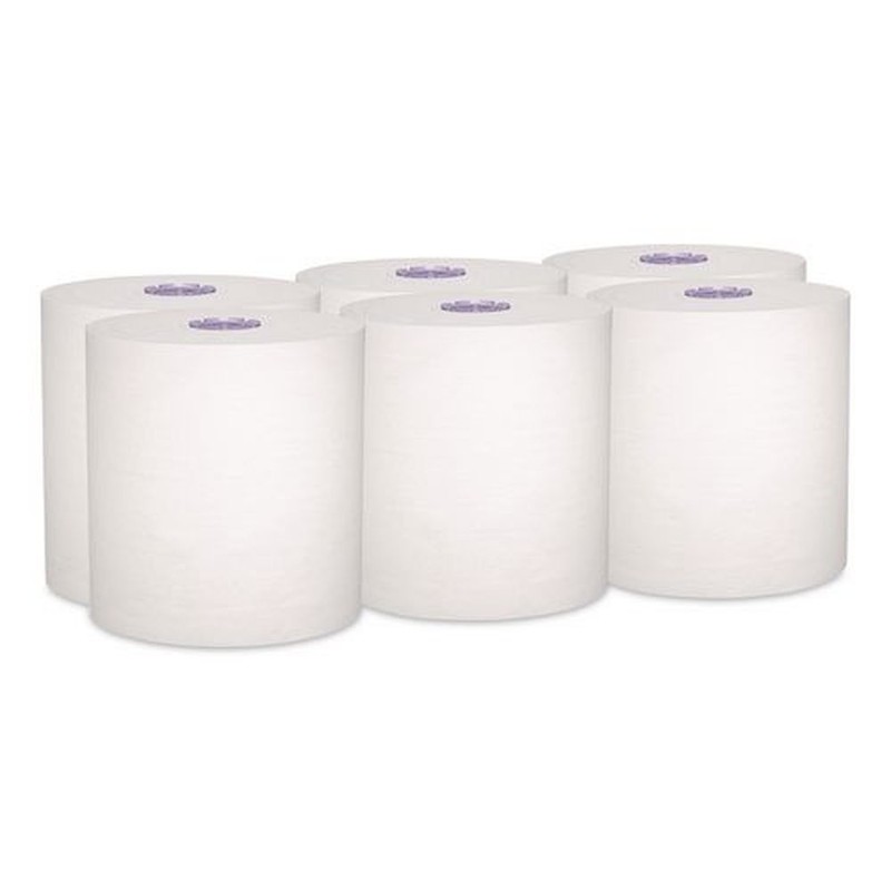 Scott 58423CT 8" x 700' 1-Ply Recycled Hard Roll Paper Towels - White (6/CT) New gallery