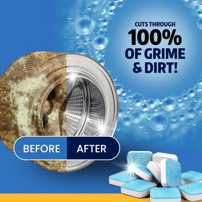 Washing Machine Cleaner Tablets 24 Pack - 24 Count (Pack of 1), Blue & White gallery