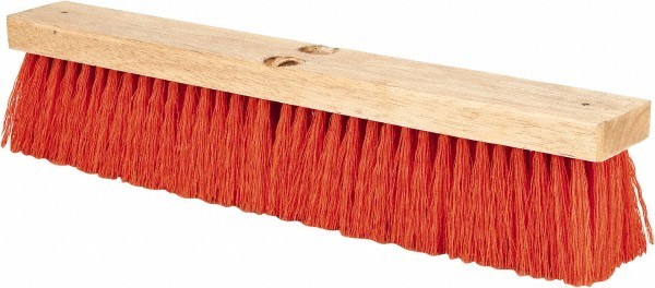 PRO SOURCE 18″ Heavy Duty Push Broom Head: Synthetic Bristles, Wood Block