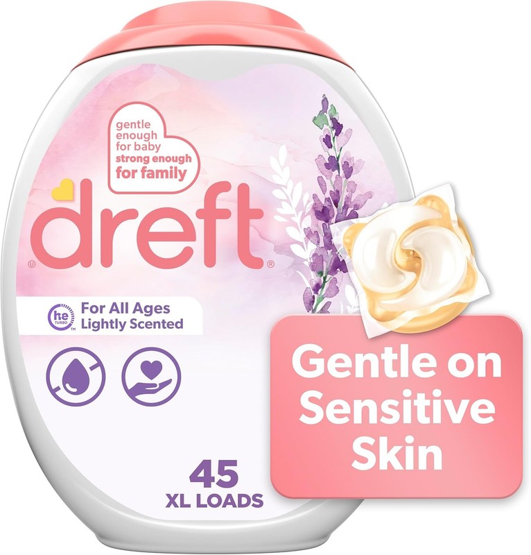 Dreft Laundry Detergent Pacs, Lightly Scented, Lavender, For Baby and Family, XL