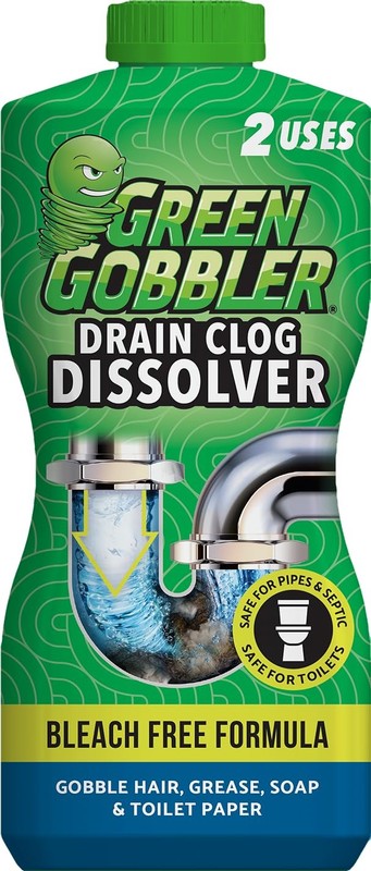 Green Gobbler Drain Clog Dissolver, Opener-Cleaner 1 Pack,