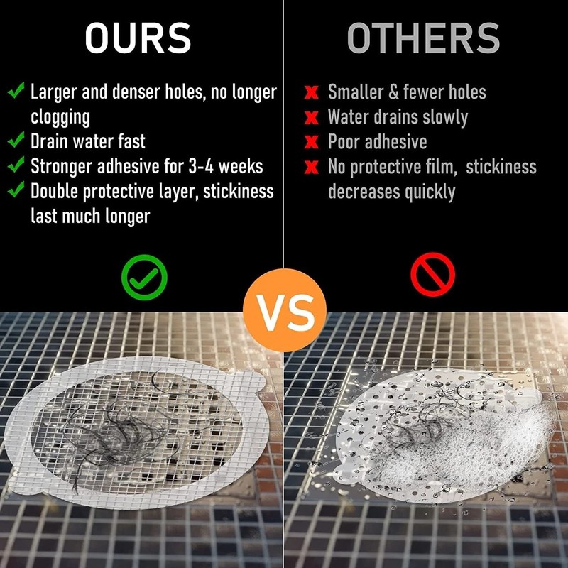 50 Pack Disposable Shower Drain Hair Catcher Mesh Sticker Strainers for Shower gallery