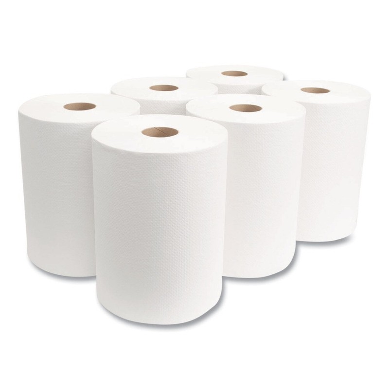 Morcon Paper W106 1-Ply 10" x 800 ft. 10" Roll Towels - White (6/Carton) New