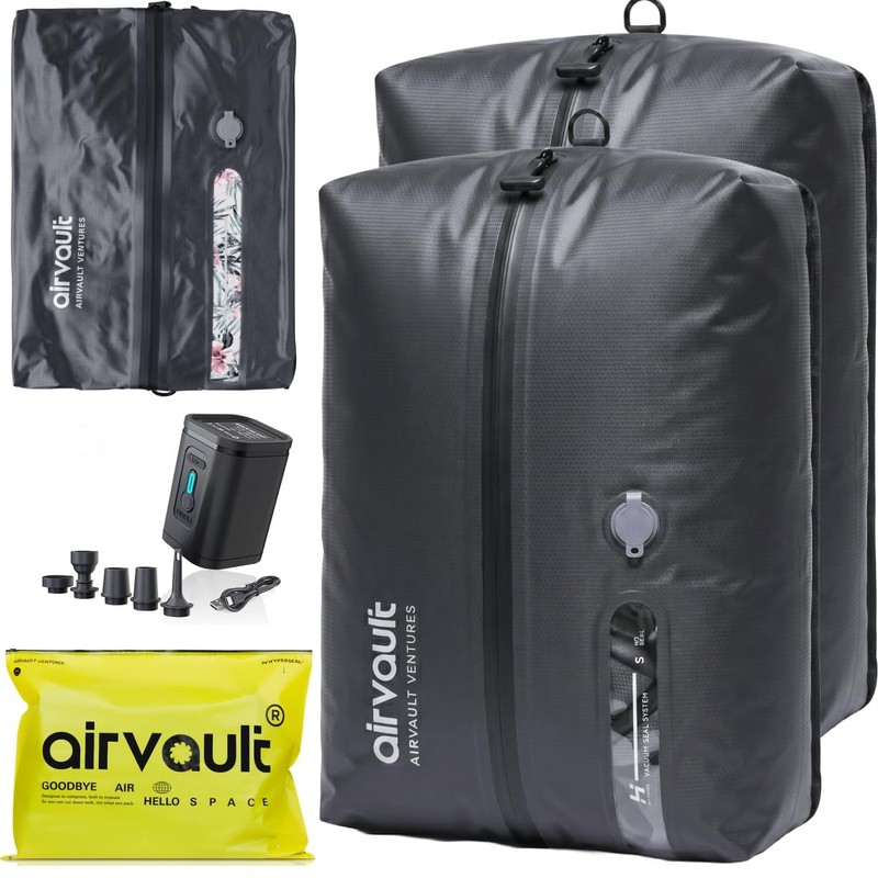 AirVault Reusable Vacuum Compression 18.5″ x 11.8″ x 5.9″, Gray 18L (2-Pack)