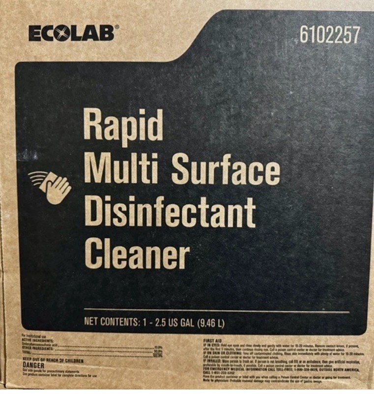 ECOLAB RAPID MULTI SURFACE DISINFECTANT CLEANER 6102257 2.5GAL gallery