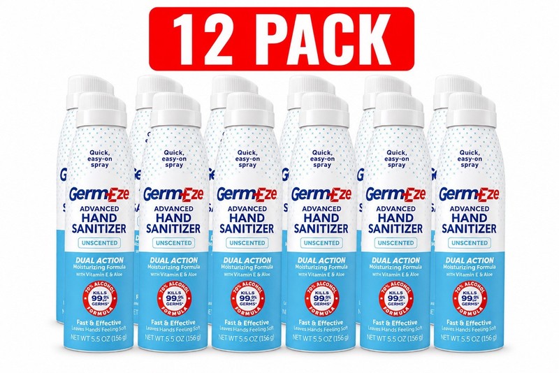 Germ-Eze Aerosol Hand Sanitizer Spray-12 Pack Bulk Case (6.5 Oz.)