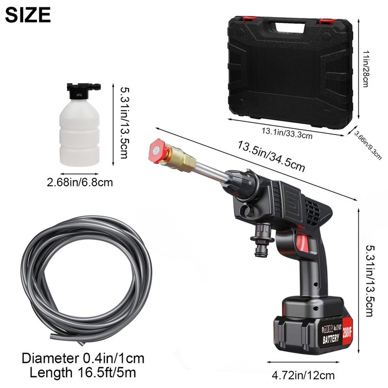 Electric High Pressure Water Spray Car Gun Portable Cordless Washer Cleaner Yard gallery