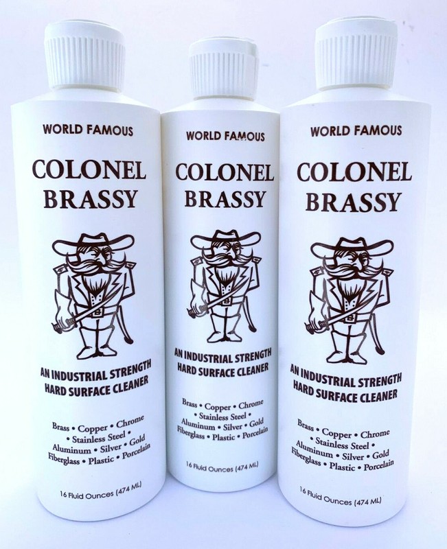Colonel Brassy – Hard Surface Cleaner/Polish – Bike Boat ATV RV Metal – 3pk 16oz