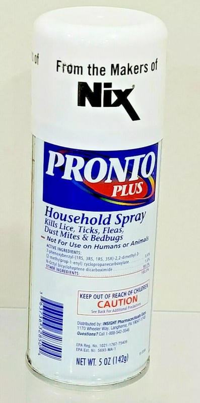 NIX Pronto Plus Household Spray, for Lice Ticks Fleas Dust Mites or Bed Bugs 5oz