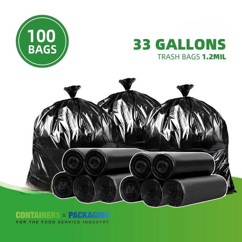 33 Gallon 1.2 Mil 33″ x 39″ Standard-Duty Can Liner / Trash Bag