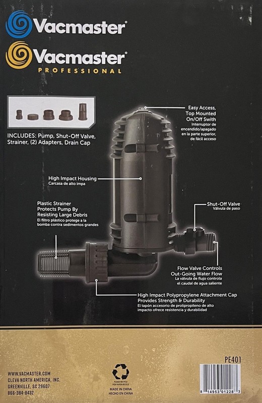 Vacmaster PE401 WATER PUMP KIT For WET/DRY VACUUM Universal Fit gallery