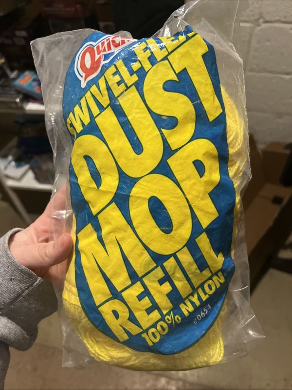 NOS Quickie Swivel-Flex Dust Mop Refill #0654 Type D Yellow 2001 Fits #065 #067