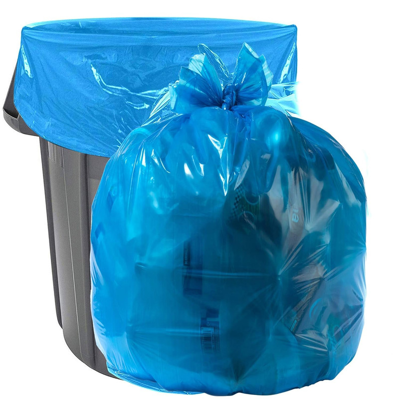 Aluf Plastics 20-30 Gallon 1.2 Mil Blue Industrial Strength Trash Bags – 30 X