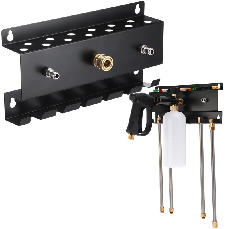 DoubleFill Pressure Washer Gun Holder, Wall Mount Foam Cannon Holder, Car Was…