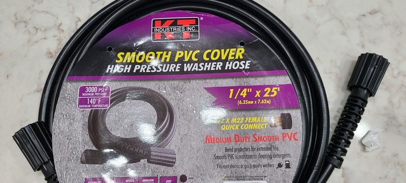 KT Industries 6-7120 1/4 x 25' High Pressure Washer Hose w M22 Fittings 3000 PSI gallery