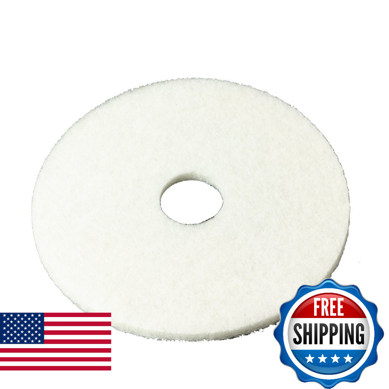 3M White Super Polish Pad 4100, 11 in, 5/Case