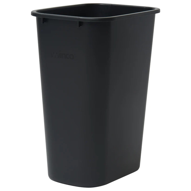Janitorial Rectangular Waste Baskets Black 41 Quart 15 1/4Wx11Dx19 5/8H Inch