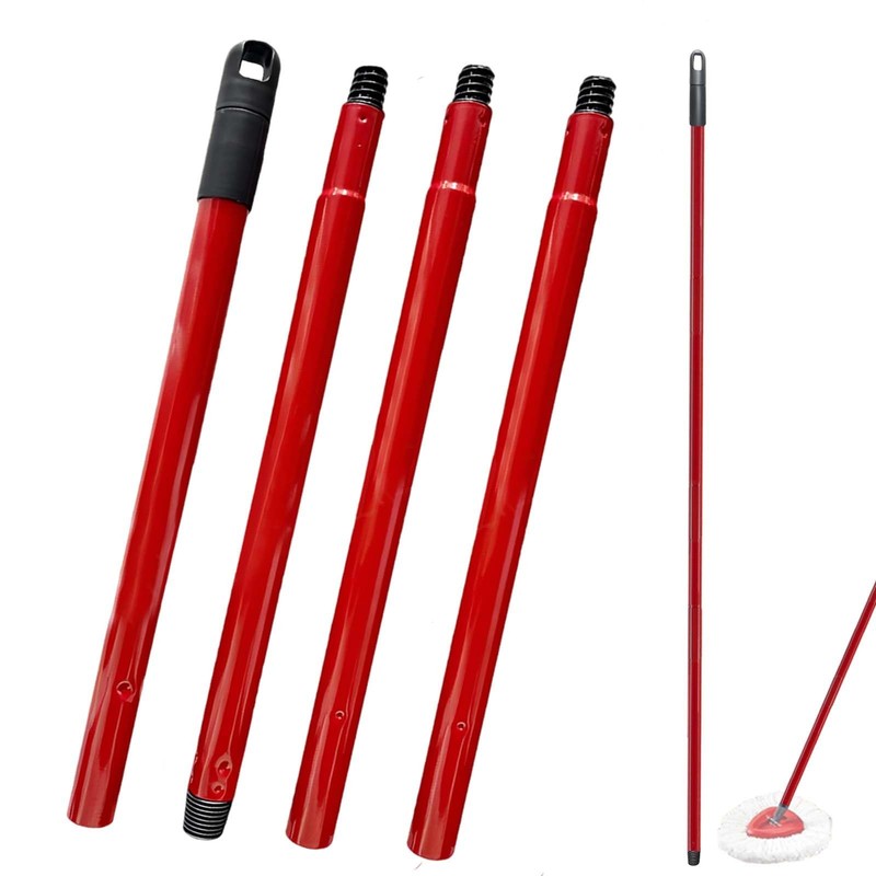 Mop Handle for Ocedar, Spin O Cedar 4-Section 1 Handle, Red
